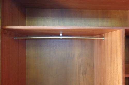 A SPECTACULAR TALL (2.2m) GRECIAN GABLED SOLID MAHOGANY WARDROBE WITH SOLID BRASS HANDLES