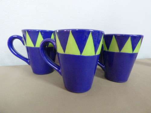 5 AWESOME "HAND PAINTED" CERAMIC MUGS. AMAZING COLOURS TO BRIGHTEN UP YOUR SUMMER TABLE!!!
