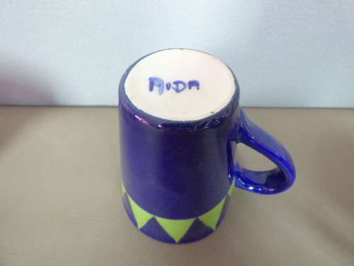 5 AWESOME "HAND PAINTED" CERAMIC MUGS. AMAZING COLOURS TO BRIGHTEN UP YOUR SUMMER TABLE!!!