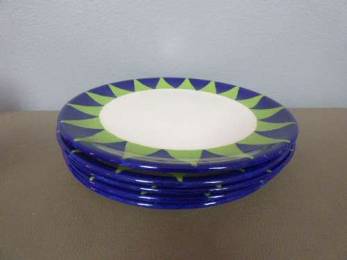 5 STUNNING "HAND PAINTED" CERAMIC PLATES. AMAZING COLOURS TO BRIGHTEN UP YOUR SUMMER TABLE!!!