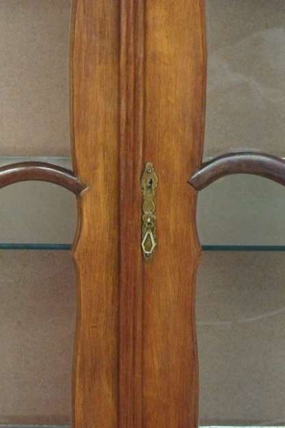 AN INCREDIBLE LARGE ANTIQUE GABLED "BALL & CLAW" SHOWCASE w GLASS SHELVES AND BEAUTIFUL DETAILING!!!