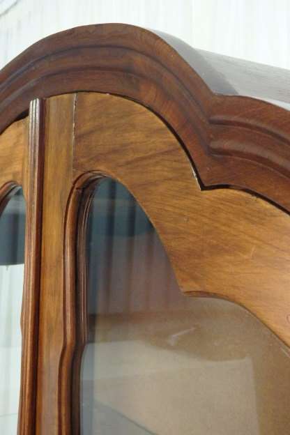 AN INCREDIBLE LARGE ANTIQUE GABLED "BALL & CLAW" SHOWCASE w GLASS SHELVES AND BEAUTIFUL DETAILING!!!