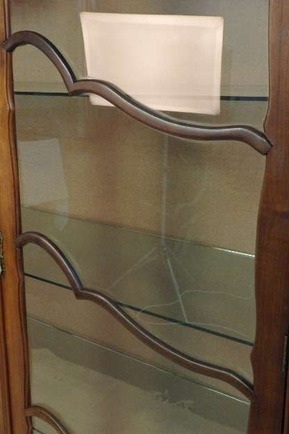 AN INCREDIBLE LARGE ANTIQUE GABLED "BALL & CLAW" SHOWCASE w GLASS SHELVES AND BEAUTIFUL DETAILING!!!