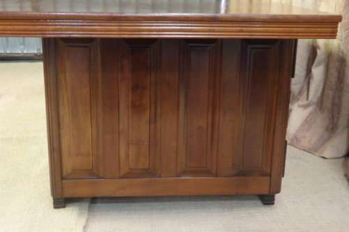 A FANTASTIC (LARGE) SOLID MAHOGANY 6-DRAWER EXECUTIVES DESK WITH STUNNING DETAILING & A CURVED FRONT