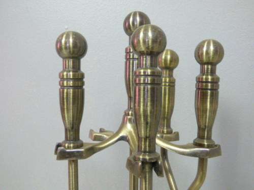 A GORGEOUS VINTAGE BRASS FIREPLACE TOOL SET . FABULOUS FOR YOUR WINTER FIRES!!