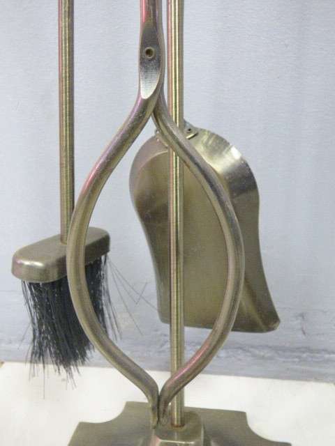 A GORGEOUS VINTAGE BRASS FIREPLACE TOOL SET . FABULOUS FOR YOUR WINTER FIRES!!