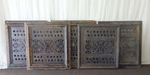 A STUNNING COLLECTION OF 7x LARGE (1m x 1m) "GOTHIC" STYLE FRAMES w/ AWESOME CUT-OUT PANELS bid/fram