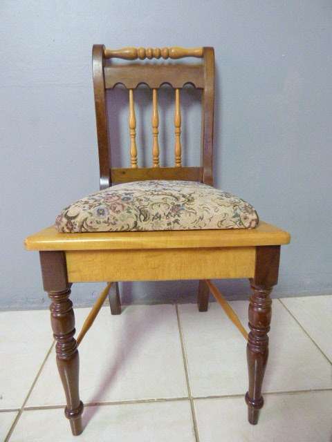 WOW! 6 STUNNING VINTAGE YELLOW WOOD & IMBUIA DINING CHAIRS.GORGEOUS WITH ANY TABLE!! Bid/chair