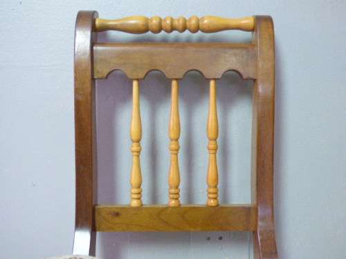 WOW! 6 STUNNING VINTAGE YELLOW WOOD & IMBUIA DINING CHAIRS.GORGEOUS WITH ANY TABLE!! Bid/chair