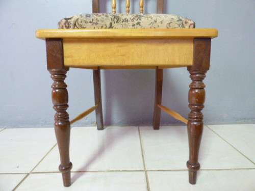 WOW! 6 STUNNING VINTAGE YELLOW WOOD & IMBUIA DINING CHAIRS.GORGEOUS WITH ANY TABLE!! Bid/chair