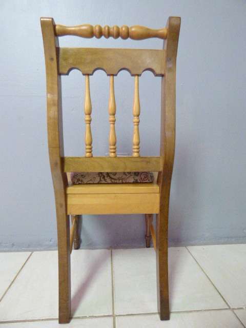 WOW! 6 STUNNING VINTAGE YELLOW WOOD & IMBUIA DINING CHAIRS.GORGEOUS WITH ANY TABLE!! Bid/chair