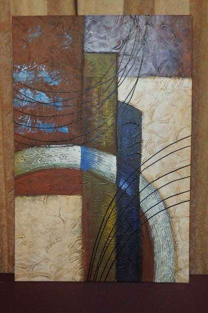 A GORGEOUS BOX FRAMED ABSTRACT PAINTING WITH VIBRANT COLOURS - AWESOME FOR A MODERN APARTMENT