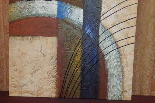 A GORGEOUS BOX FRAMED ABSTRACT PAINTING WITH VIBRANT COLOURS - AWESOME FOR A MODERN APARTMENT