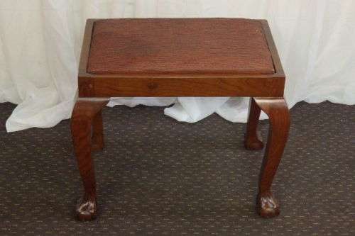 A BEAUTIFUL AND VERY WELL MADE ANTIQUE SOLID IMBUIA BALL AND CLAW DRESSING TABLE STOOL