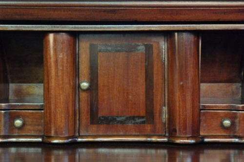 AN EXCEPTIONAL ROSEWOOD WRITING BUREAU w GORGEOUS BRASS INLAY PATTERNS & VELVET LINED DRAWERS!!