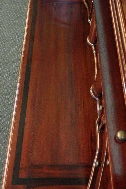 AN EXCEPTIONAL ROSEWOOD WRITING BUREAU w GORGEOUS BRASS INLAY PATTERNS & VELVET LINED DRAWERS!!