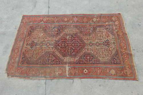 A MAGNIFICENT ANTIQUE PERSIAN CARPET (2.1m x 1.3m) WITH LOADS OF CHARACTER AND CHARM