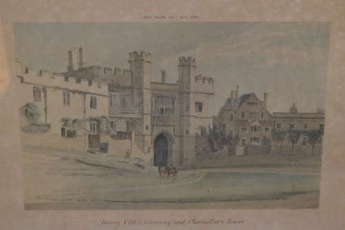 FOUR AWESOME VINTAGE WATERCOLOUR PRINTS OF WINDSOR CASTLE IN THE MID 1700's BY PAUL SANDBY