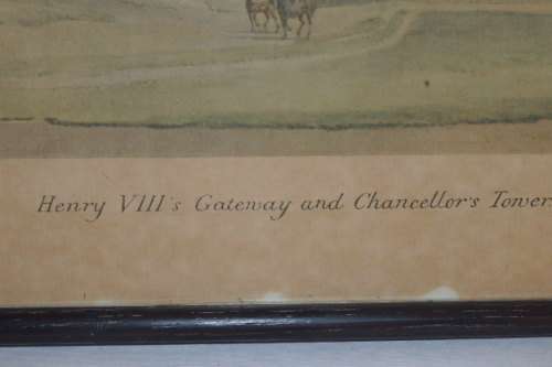 FOUR AWESOME VINTAGE WATERCOLOUR PRINTS OF WINDSOR CASTLE IN THE MID 1700's BY PAUL SANDBY