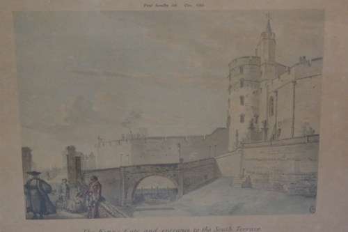 FOUR AWESOME VINTAGE WATERCOLOUR PRINTS OF WINDSOR CASTLE IN THE MID 1700's BY PAUL SANDBY
