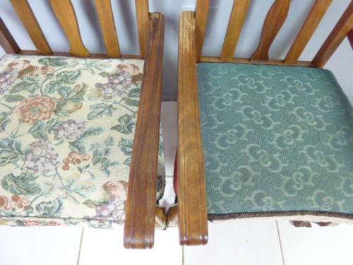 2 LOVELY, COMFORTABLE VINTAGE BALL & CLAW OAK ARM CHAIRS, FABULOUS AS OCCASIONAL CHAIRS! bid/chair