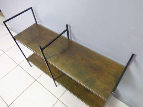 A VERY STYLISH METAL AND WOOD STAND, FANTASTIC INDOORS OR ON THE PATIO!!