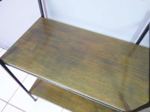 A VERY STYLISH METAL AND WOOD STAND, FANTASTIC INDOORS OR ON THE PATIO!!
