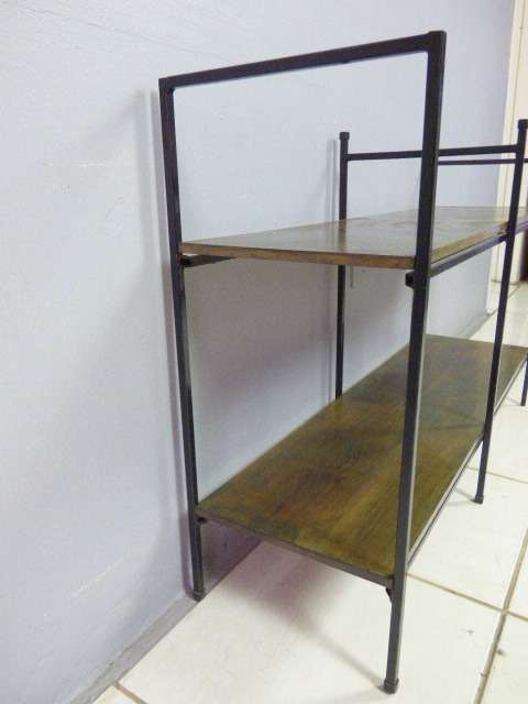 A VERY STYLISH METAL AND WOOD STAND, FANTASTIC INDOORS OR ON THE PATIO!!