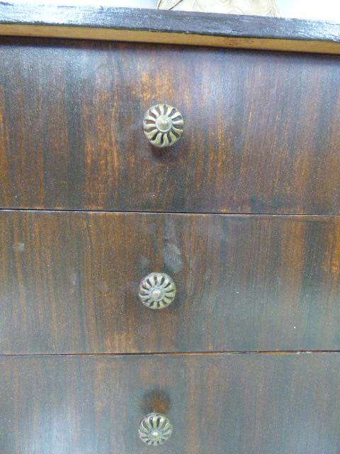 A LOVELY WOOD DRESSING TABLE w 8 DRAWERS & CUPBOARD. PERFECT TO PAINT!!