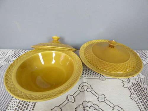 2 LOVELY ROYAL TUNSTALL STAFFORDSHIRE TUREENS IN THE *NORSE* PATTERN. BEAUTIFUL!Bid/tureen