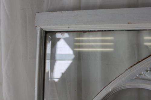 A RARE AND MAGNIFICENT ANTIQUE BEVELED GLASS "PEACOCK" DOUBLE DOOR ARCH TRANSOM WINDOW