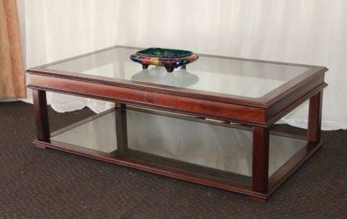 A MAGNIFICENT LARGE (1.4m LONG) TWO TIER SOLID MAHOGANY CENTRE COFFEE TABLE = STUNNING!!!!