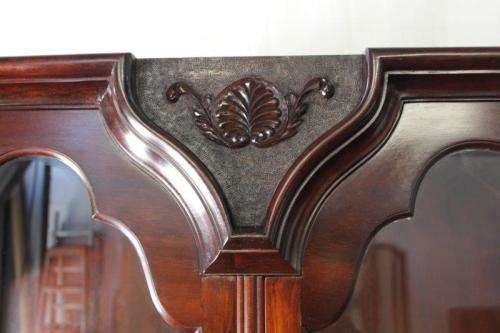 A MAGNIFICENT ANTIQUE "DOUBLE GABLED" BALL AND CLAW CABINET ON A STAND WITH SUPERB DETAILING