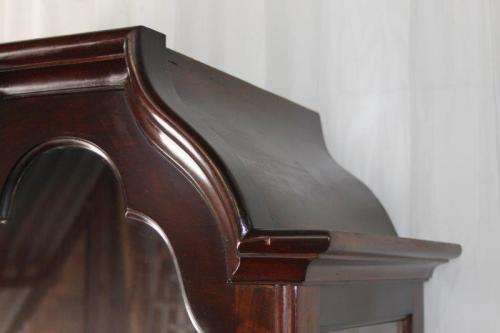 A MAGNIFICENT ANTIQUE "DOUBLE GABLED" BALL AND CLAW CABINET ON A STAND WITH SUPERB DETAILING