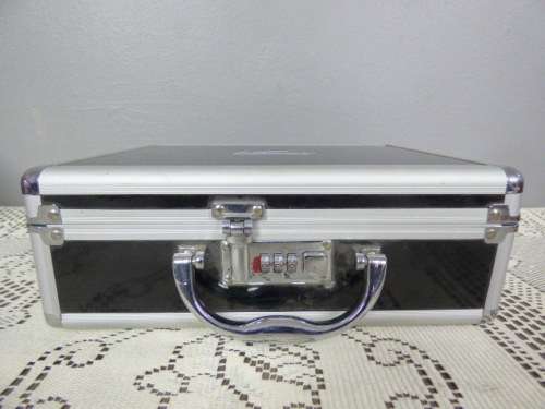 AN AWESOME COMBINATION LOCK CASE WITH CORNER CAPS IN AWESOME CONDITION