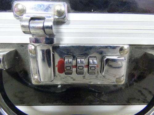 AN AWESOME COMBINATION LOCK CASE WITH CORNER CAPS IN AWESOME CONDITION