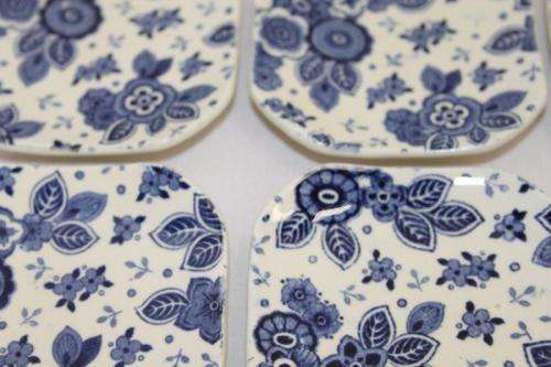 A SET OF SIX EXTREMELY RARE DUTCH MADE "SOCIETE CERAMIQUE MAASTRICHT" PORCELAIN TABLE SPOON RESTS