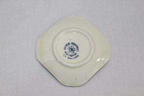 A SET OF SIX EXTREMELY RARE DUTCH MADE "SOCIETE CERAMIQUE MAASTRICHT" PORCELAIN TABLE SPOON RESTS