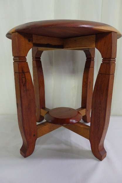 An awesome and solidly made Solid Teak four-legged stool in excellent condition RS17