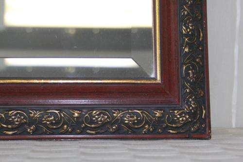 A FANTASTIC ORNATELY GILDED BEVELLED GLASS WALL MIRROR IN AWESOME CONDITION
