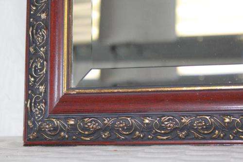 A FANTASTIC ORNATELY GILDED BEVELLED GLASS WALL MIRROR IN AWESOME CONDITION