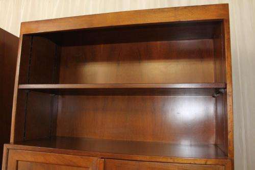 2x INCREDIBLE SOLIDLY MADE SOLID TEAK OFFICE CABINETS WITH AMPLE SHELF & CUPBOARDS SPACE bid/cabinet