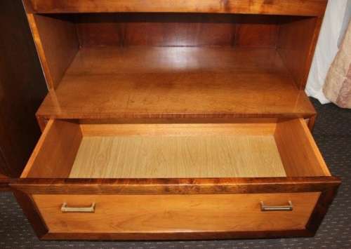 2x INCREDIBLE SOLIDLY MADE SOLID TEAK OFFICE CABINETS WITH AMPLE SHELF & CUPBOARDS SPACE bid/cabinet