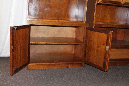 2x INCREDIBLE SOLIDLY MADE SOLID TEAK OFFICE CABINETS WITH AMPLE SHELF & CUPBOARDS SPACE bid/cabinet