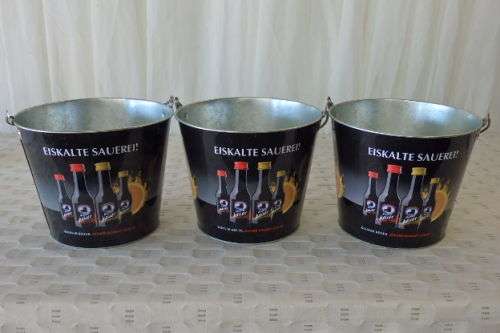 THREE AWESOME GERMAN "KLEINER KEILER" SHOOTER ICE BUCKETS WITH A CARRY HANDLE bid/ice bucket