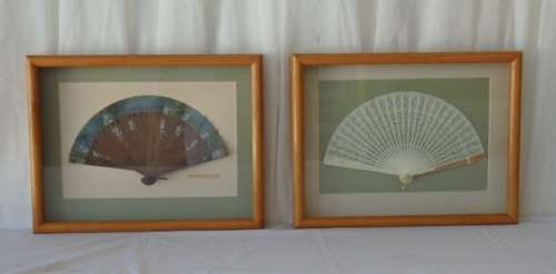 TWO EXQUISITE BOXED FRAMED ANTIQUE VICTORIAN LADIES HAND FANS IN FABULOUS CONDITION bid/fan
