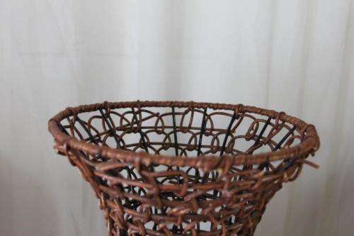 3x SPECTACULAR LARGE WICKER URN SHAPED VASES w/ STEEL REINFORCED FRAMES IN GREAT CONDITION bid/vase