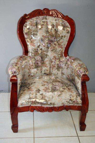 TWO GORGEOUS VICTORIAN STYLED ARMCHAIRS w/ DEEP BUTTON DETAILING & ROLLED PADDED ARMRESTS bid/chair