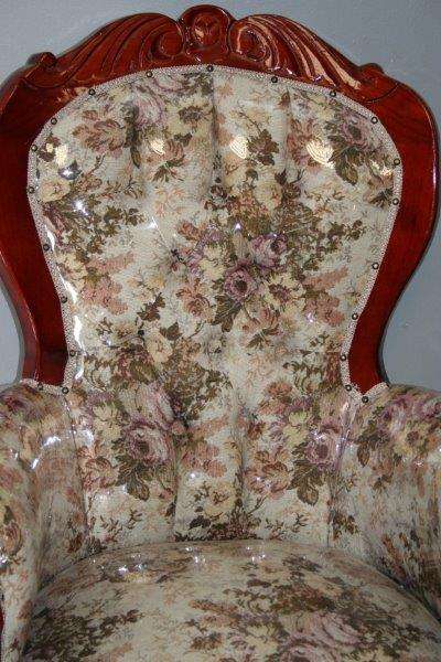 TWO GORGEOUS VICTORIAN STYLED ARMCHAIRS w/ DEEP BUTTON DETAILING & ROLLED PADDED ARMRESTS bid/chair