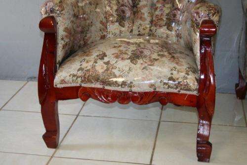 TWO GORGEOUS VICTORIAN STYLED ARMCHAIRS w/ DEEP BUTTON DETAILING & ROLLED PADDED ARMRESTS bid/chair